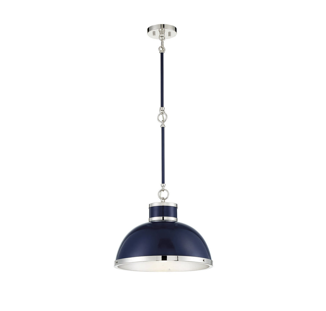 Savoy House Corning 7-8882-1-174 Pendant Light - Navy with Polished Nickel Accents