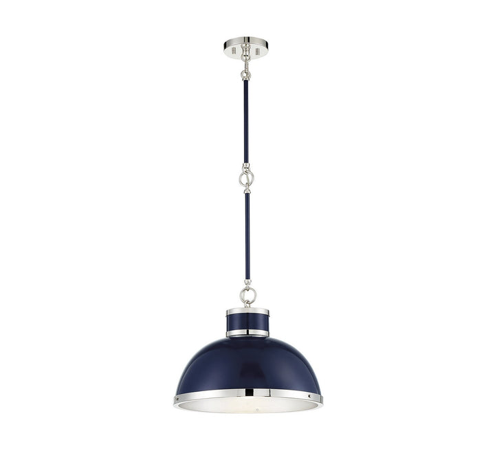Savoy House Corning 7-8882-1-174 Pendant Light - Navy with Polished Nickel Accents
