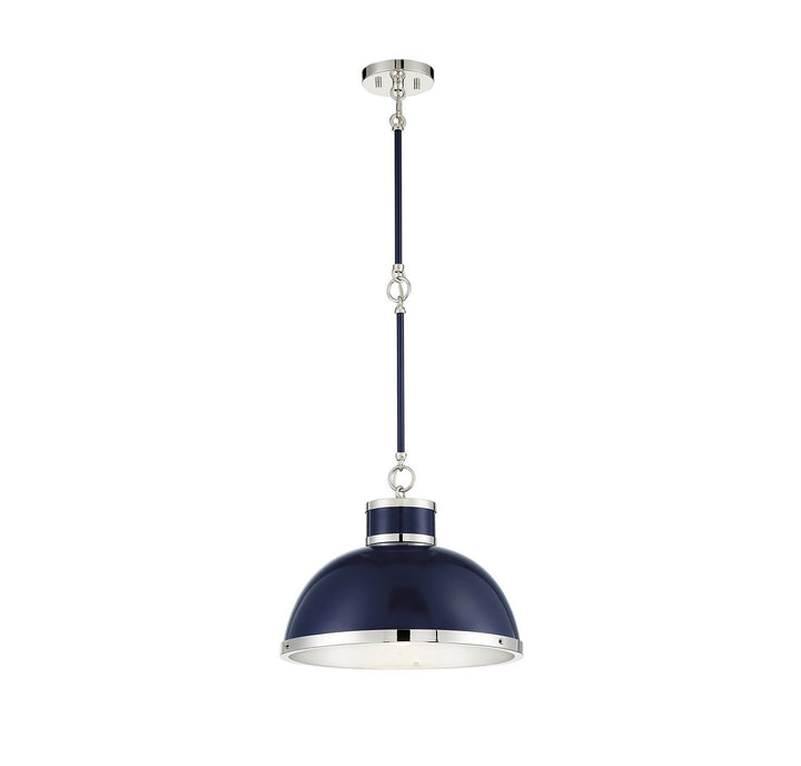 Savoy House Corning 7-8882-1-174 Pendant Light - Navy with Polished Nickel Accents