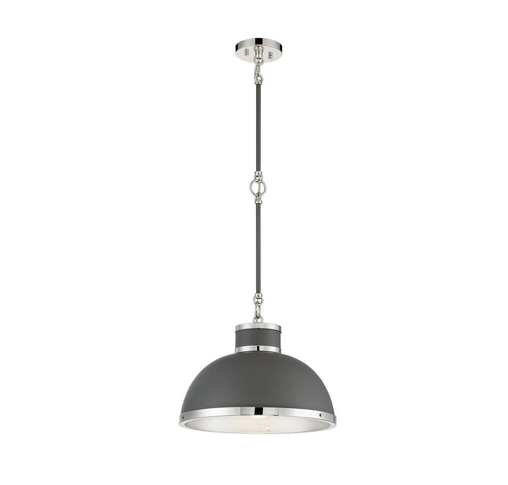 Savoy House Corning 7-8882-1-175 Pendant Light - Gray with Polished Nickel Accents