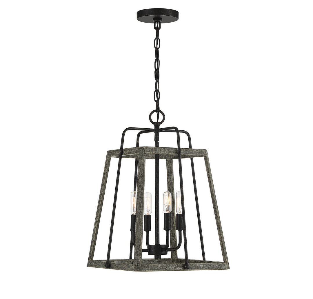 Savoy House Hasting 7-8893-4-101 Pendant Light - Noblewood with Iron