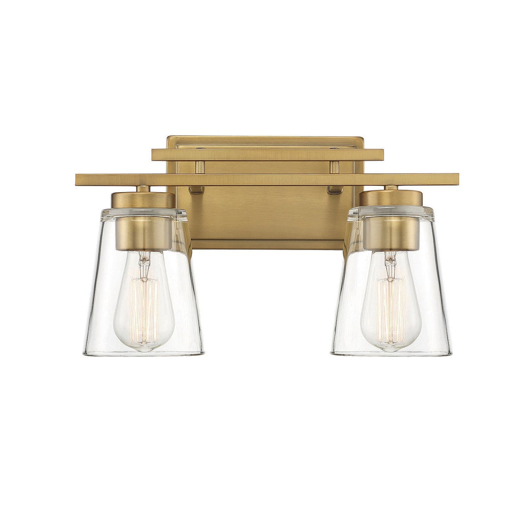 Savoy House Calhoun 8-1020-2-322 Bath Vanity Light 15 in. wide - Warm Brass