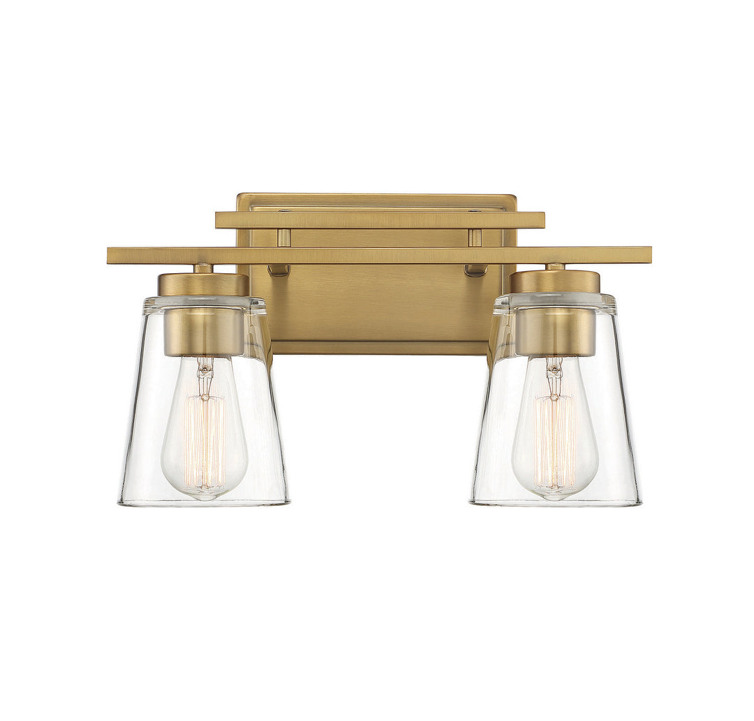 Savoy House Calhoun 8-1020-2-322 Bath Vanity Light 15 in. wide - Warm Brass