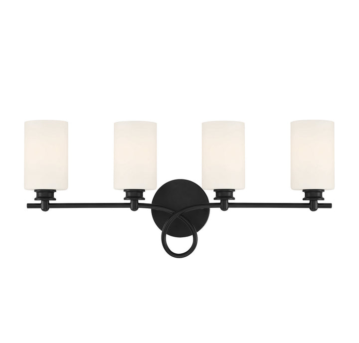 Savoy House Woodbury 8-530-4-BK Bath Vanity Light 28 in. wide - Black