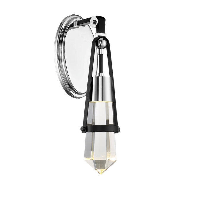 Savoy House Denali 9-7709-1-67 Wall Sconce Light - Matte Black with Polished Chrome Accents