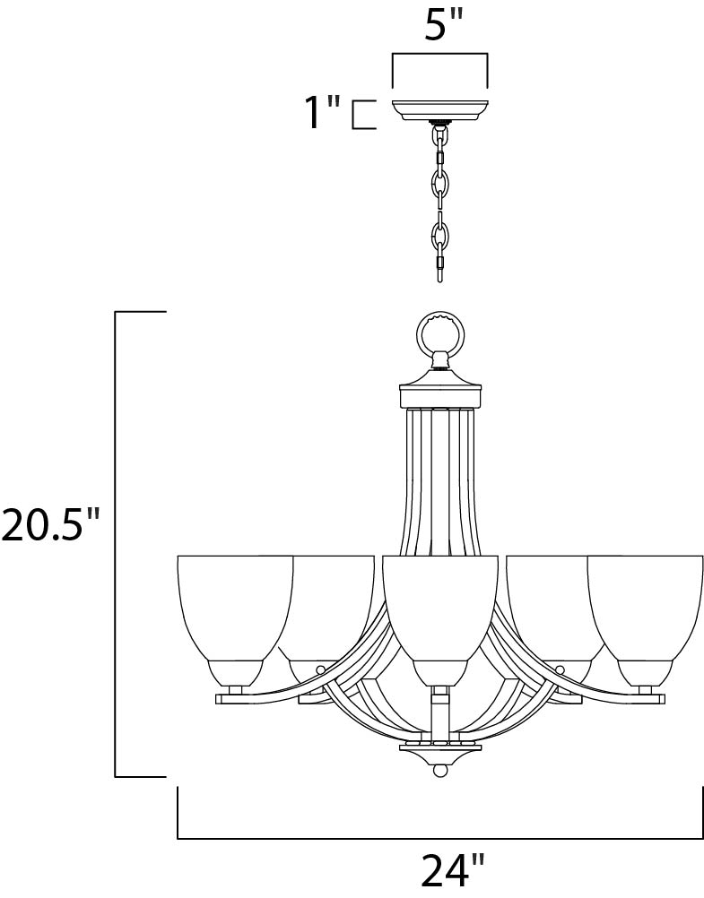 Maxim Axis 11225FTSN Chandelier Light - Satin Nickel