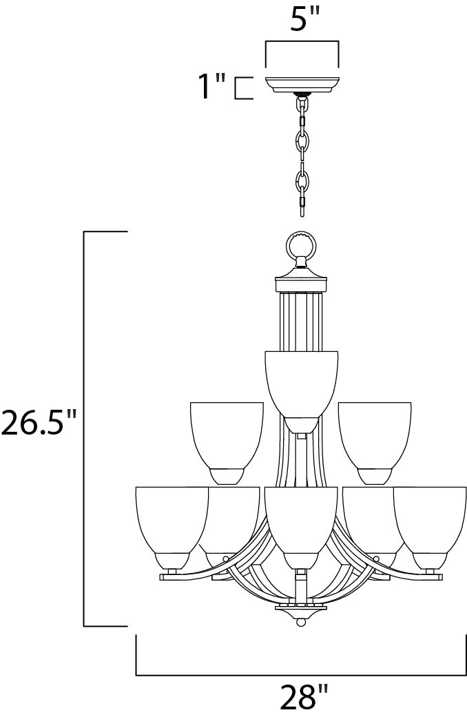Maxim Axis 11226FTSN Chandelier Light - Satin Nickel