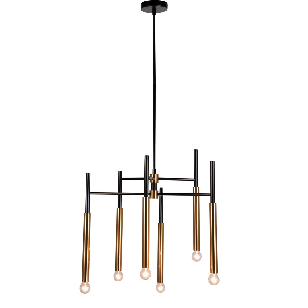 Kanova & Co. Pombia KCH0129-6 Chandelier Light - Matte Black & Warm Brass