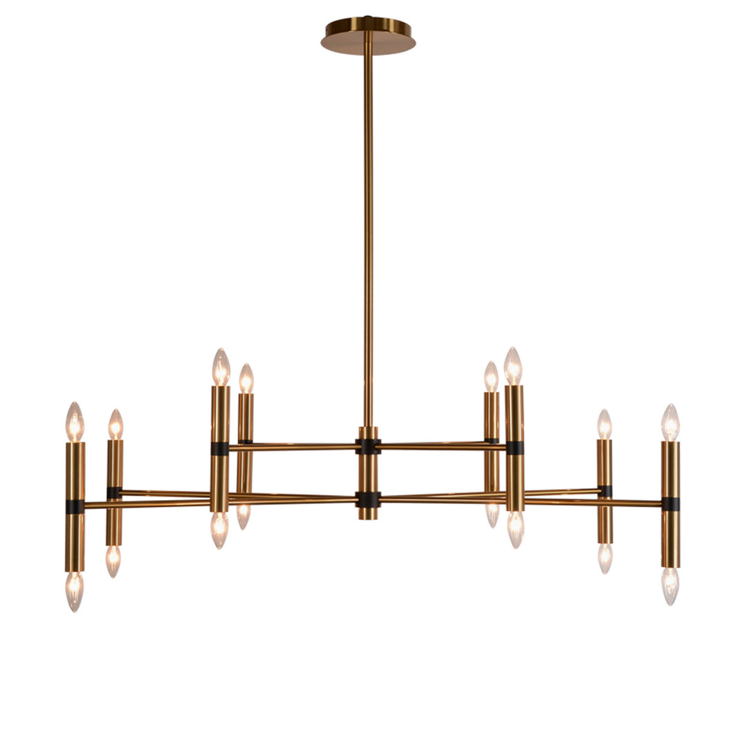 Kanova & Co. Gerace KCH0130-16 Chandelier Light - Matte Black & Warm Brass