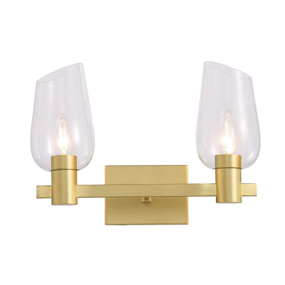 Kanova & Co. Calabria KWS0103-2NB Bath Vanity Light 14 in. wide - Louise Brass