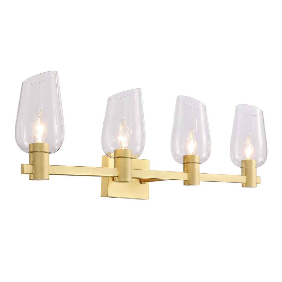 Kanova & Co. Calabria KWS0103-4NB Bath Vanity Light 31 in. wide - Louise Brass