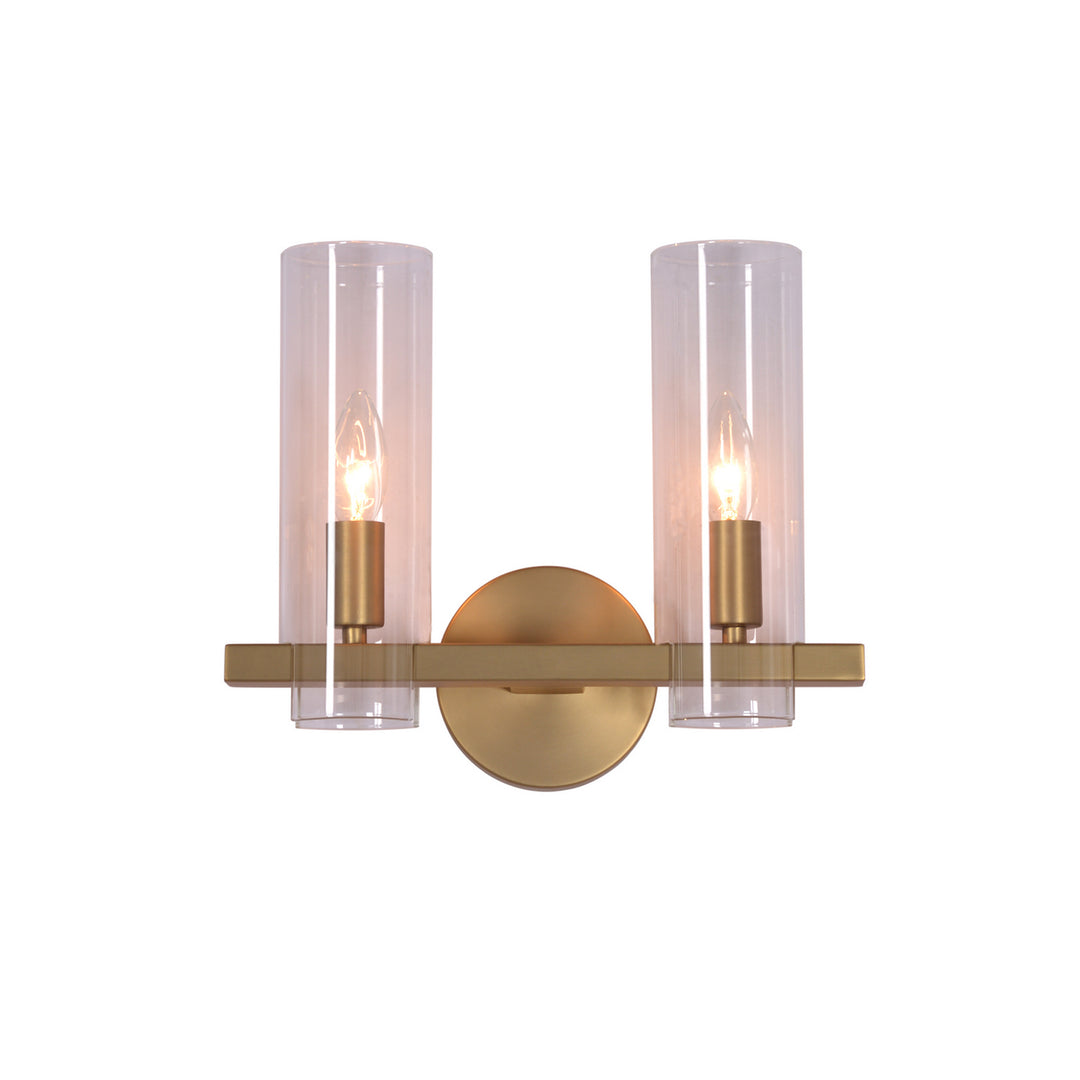 Kanova & Co. Colonna KWS0133-2MBR Bath Vanity Light 13 in. wide - Warm Brass