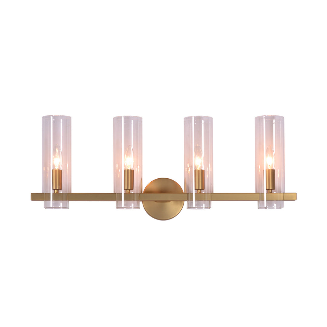 Kanova & Co. Colonna KWS0133-4MBR Bath Vanity Light 28 in. wide - Warm Brass