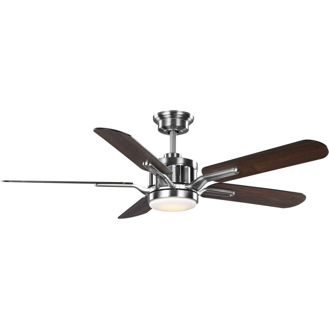 Progress Claret P250007-009-30 Ceiling Fan - Brushed Nickel, Matte Black, American Walnut/