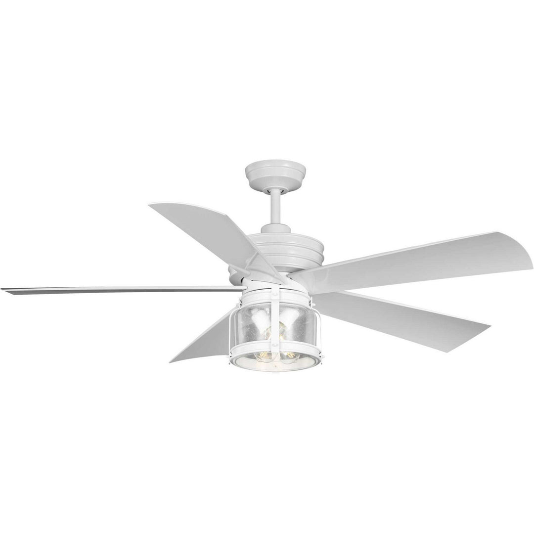 Progress Midvale P250011-028-WB Ceiling Fan - Satin White, White/