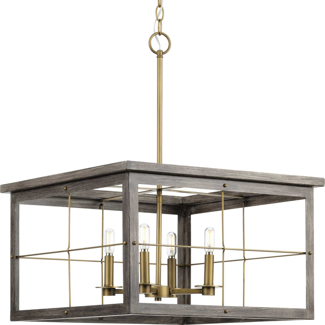 Progress Hedgerow P400253-175 Chandelier Light - Distressed Brass