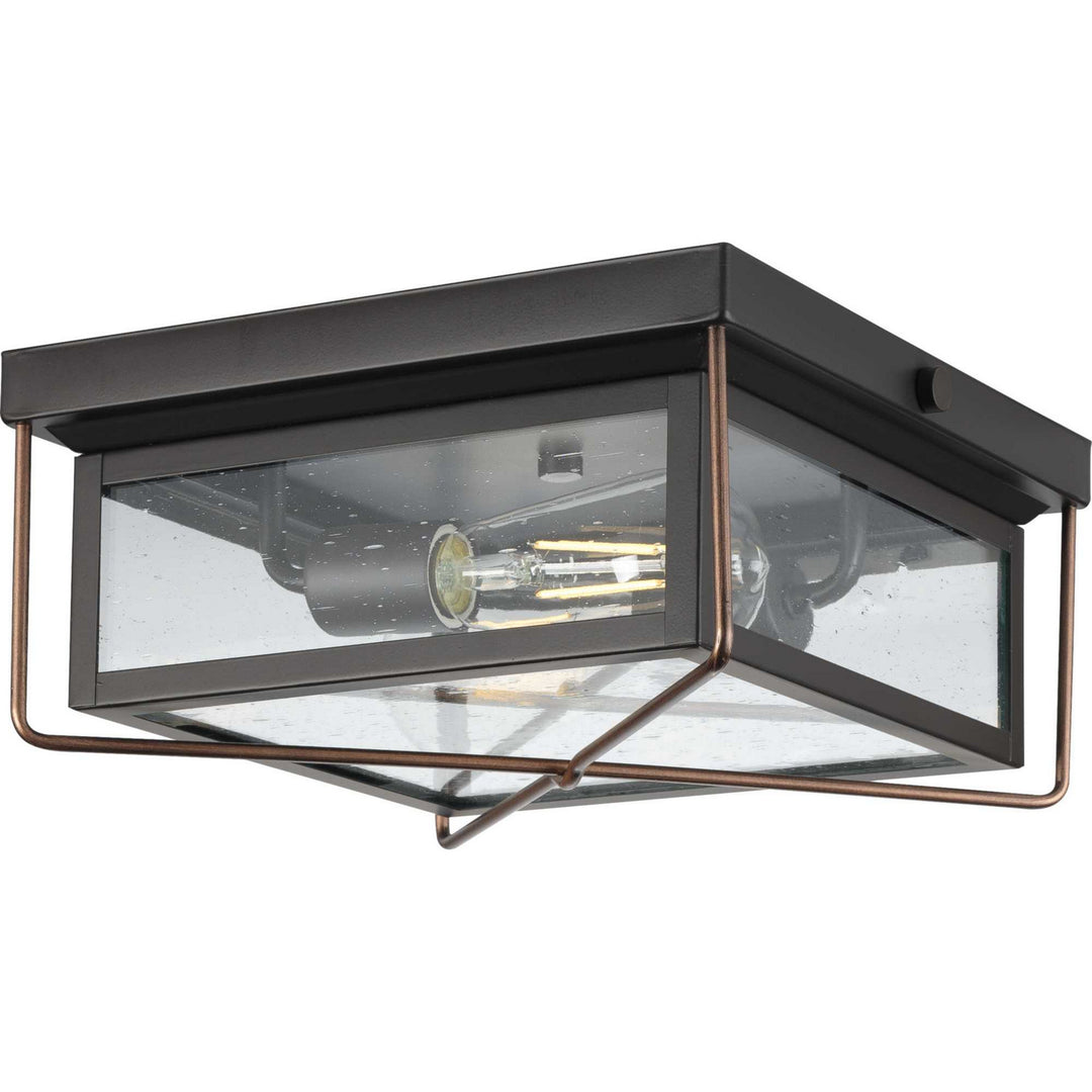 Progress Lighting P550069-020 Barlowe Two Light Flush Mount Outdoor Bronze / Dark