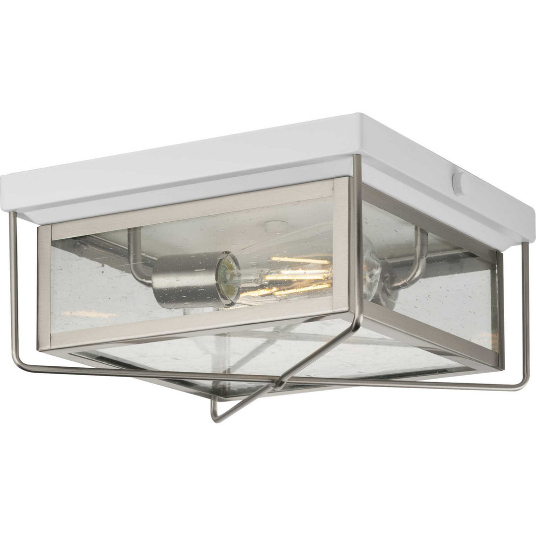 Progress Lighting P550069-135 Barlowe Two Light Flush Mount Outdoor Pewter, Nickel, Silver