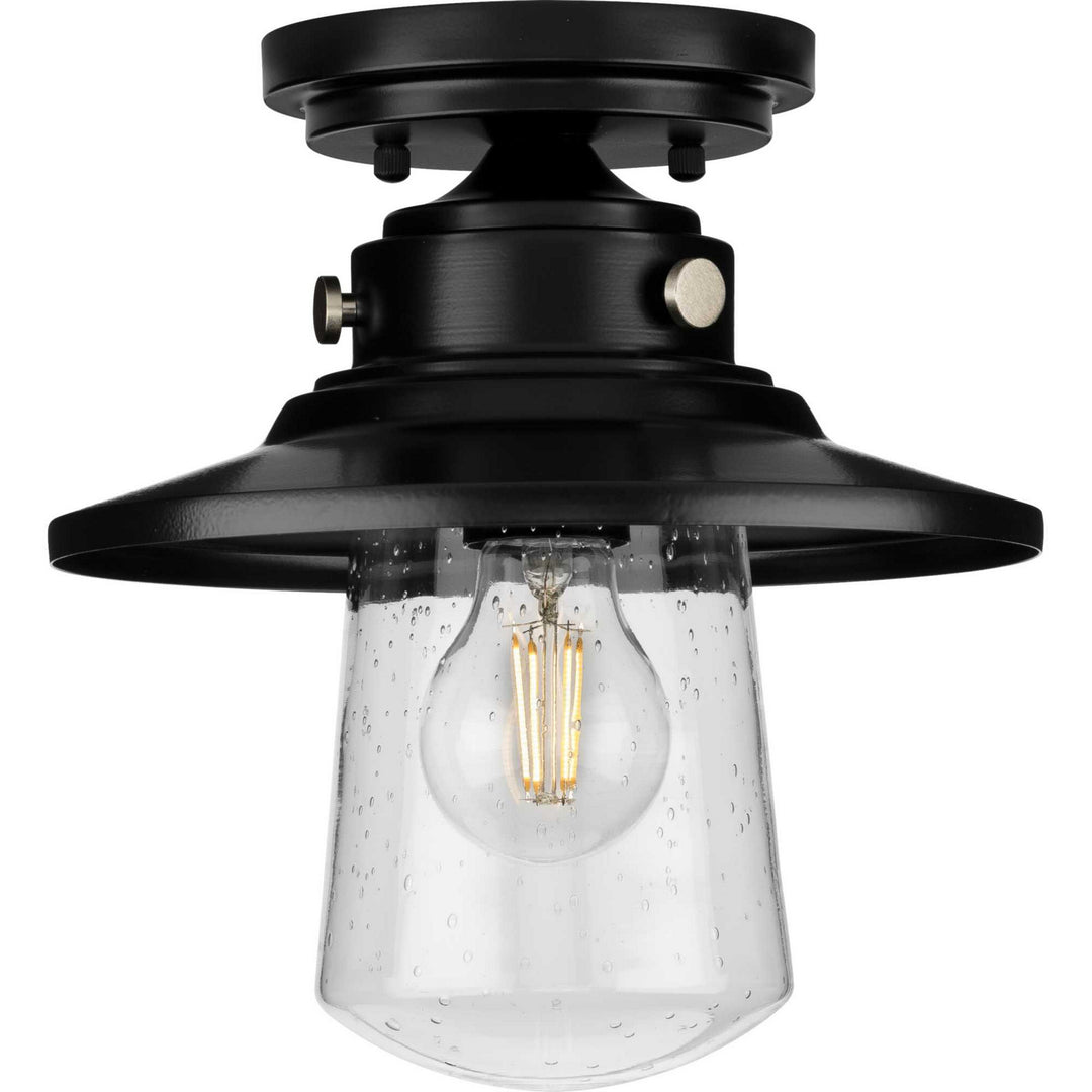 Progress Lighting P550094-031 Tremont One Light Semi-Flush Mount Outdoor Black