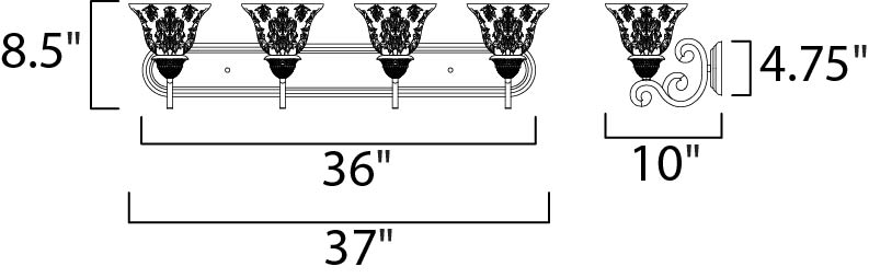 Maxim Symphony 11233SAOI Bath Vanity Light 37 in. wide - Oil Rubbed Bronze