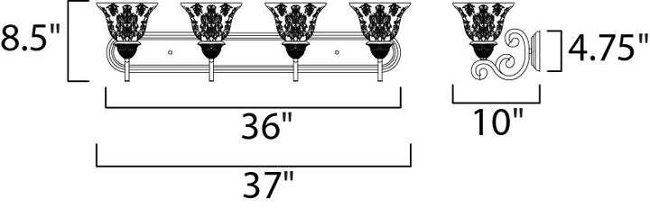 Maxim Symphony 11233SAOI Bath Vanity Light 37 in. wide - Oil Rubbed Bronze