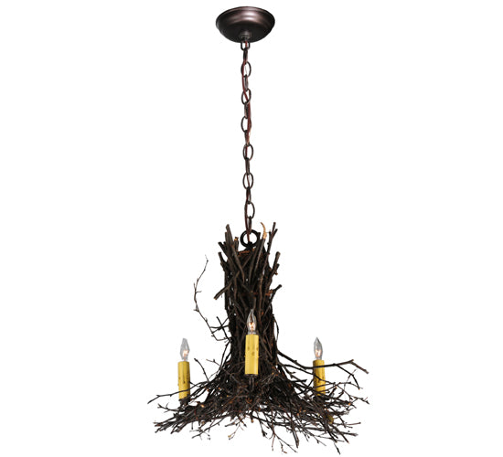 Meyda Tiffany Twigs 112367 Chandelier Light - Natural Wood,Mahogany Bronze