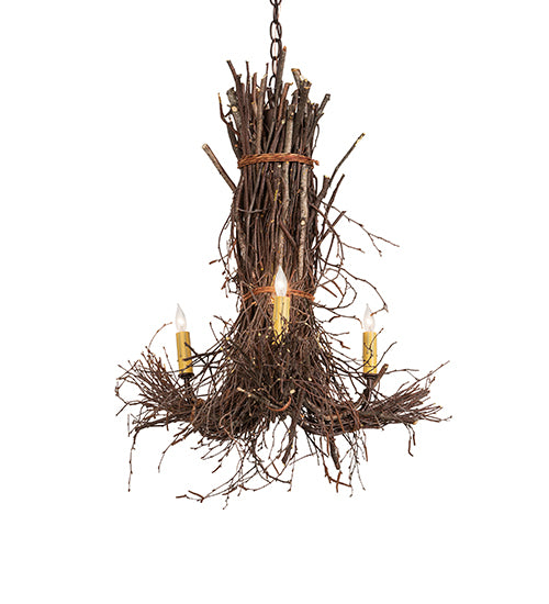 Meyda Tiffany Twigs 112367 Chandelier Light - Natural Wood,Mahogany Bronze