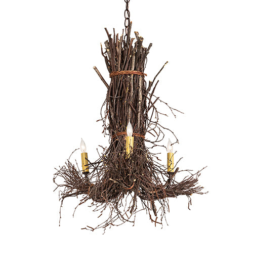 Meyda Tiffany Twigs 112367 Chandelier Light - Natural Wood,Mahogany Bronze