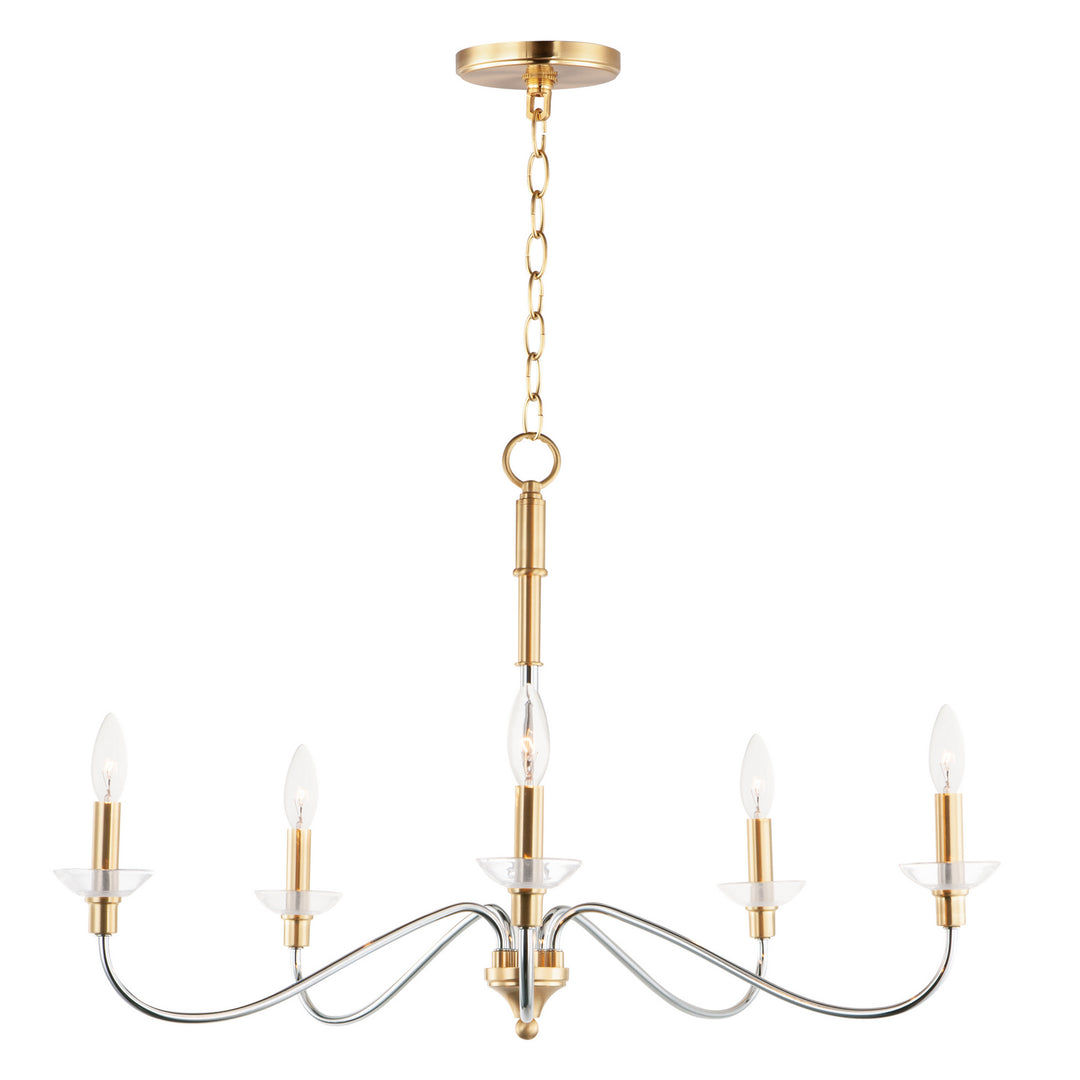 Maxim Clarion 25375CLPCSBR Chandelier Light - Polished Chrome / Satin Brass