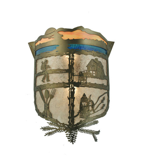 Meyda Tiffany Lake Clear Lodge 112435 Wall Light - Antique Copper