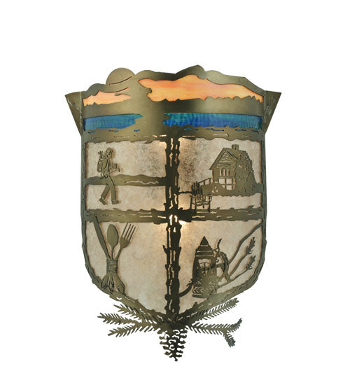 Meyda Tiffany Lake Clear Lodge 112435 Wall Light - Antique Copper