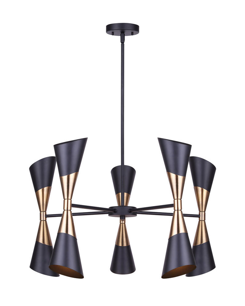 Canarm  ICH1073A10BKG Chandelier Light - Black and Gold