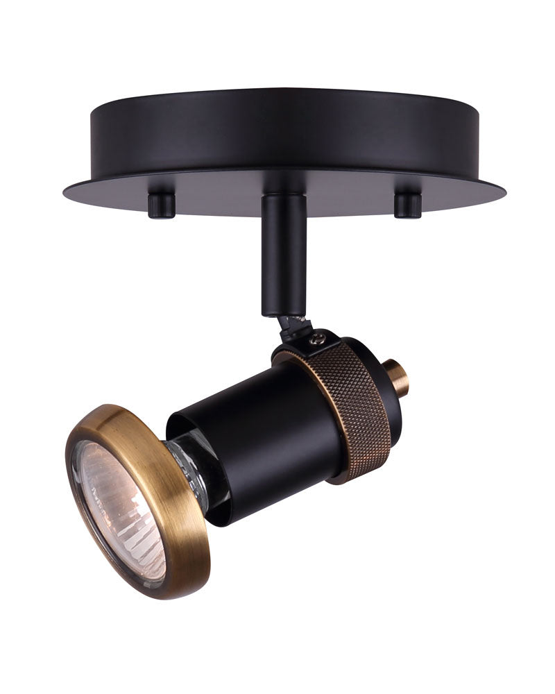 Canarm Lighting ICW1057A01BKG10  One Light Ceiling/Wall Mount Track Light Black