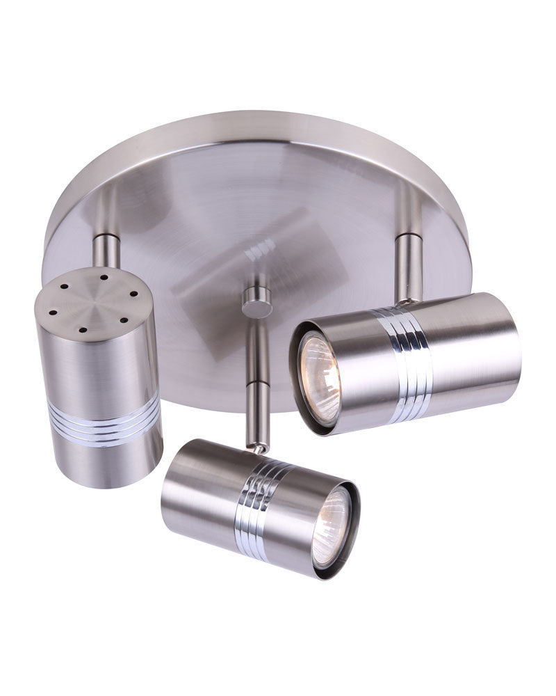 Canarm Lighting ICW1058A03BNC10  Three Light Ceiling/Wall Mount Track Light Pewter, Nickel, Silver