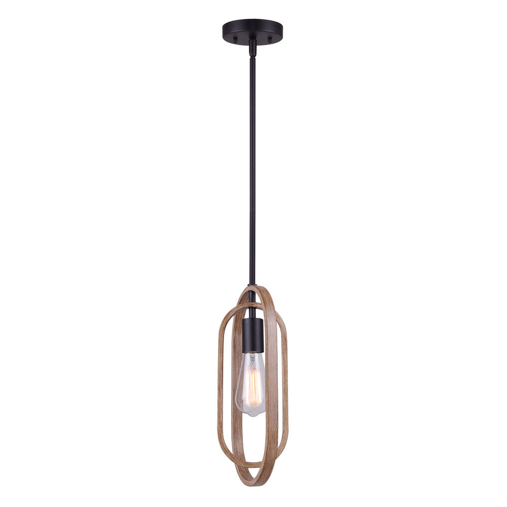 Canarm Dilan IPL1078A01BKB Pendant Light - Matte Black And Brushed Brown