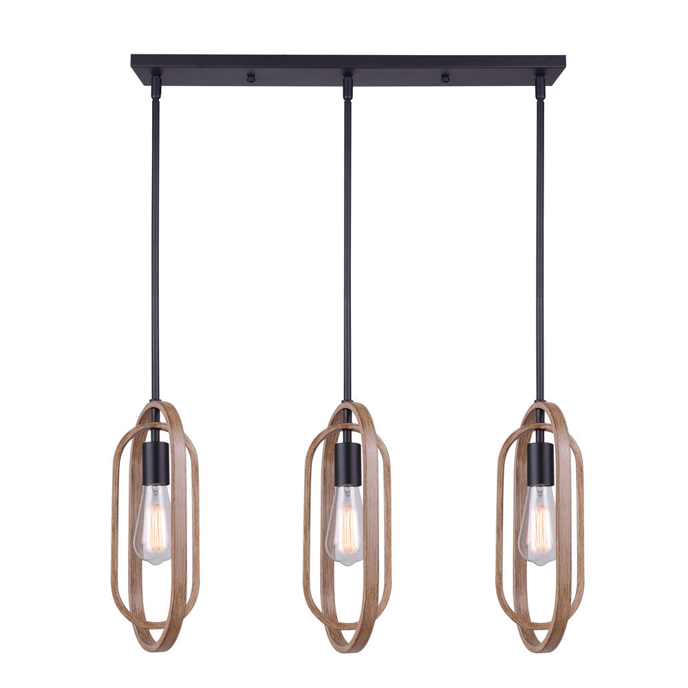 Canarm Dilan IPL1078A03BKB Pendant Light - Matte Black And Brushed Brown