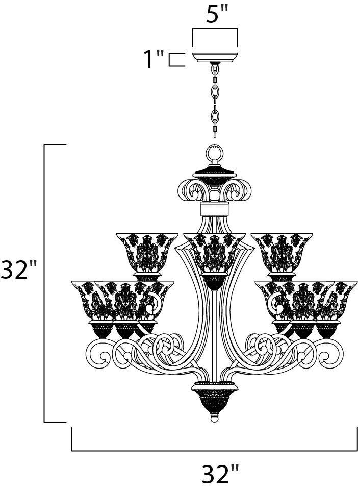 Maxim Symphony 11245SAOI Chandelier Light - Oil Rubbed Bronze