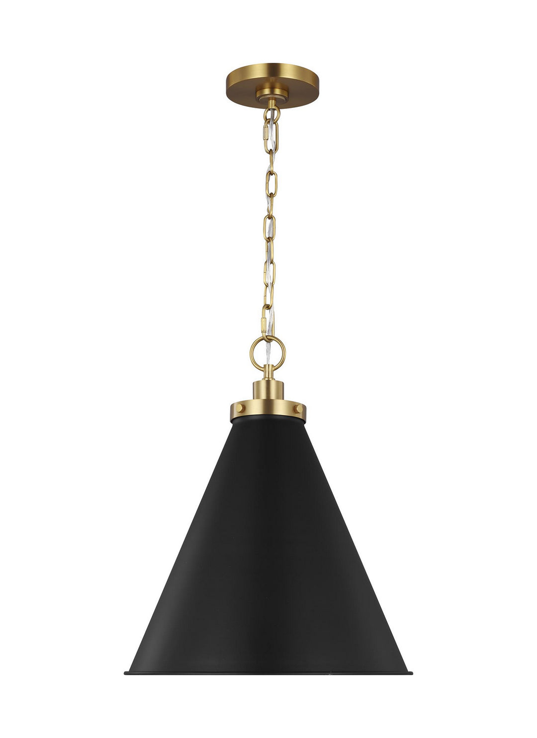 Visual Comfort Studio Wellfleet CP1271MBKBBS Pendant Light - Midnight Black and Burnished Brass