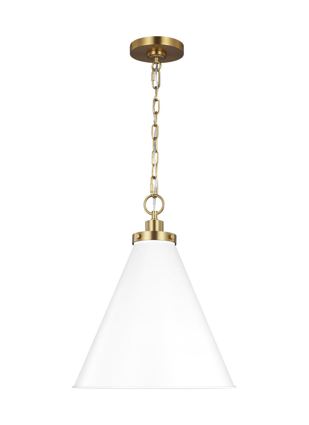 Visual Comfort Studio Wellfleet CP1271MWTBBS Pendant Light - Matte White and Burnished Brass