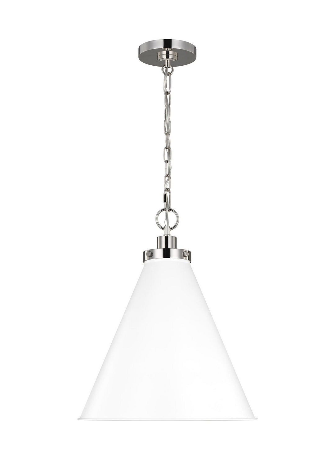 Visual Comfort Studio Wellfleet CP1271MWTPN Pendant Light - Matte White and Polished Nickel