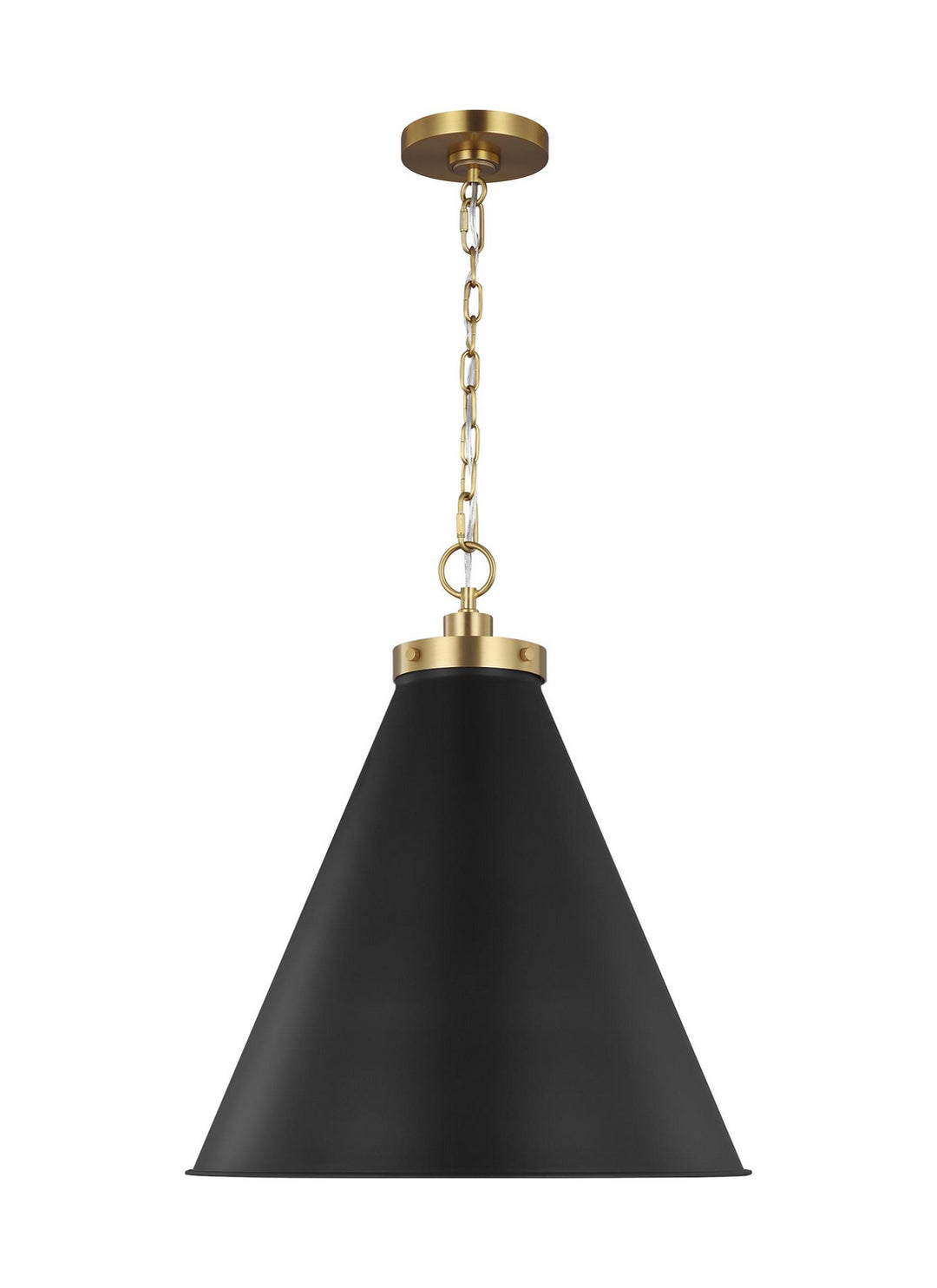 Visual Comfort Studio Wellfleet CP1281MBKBBS Pendant Light - Midnight Black and Burnished Brass