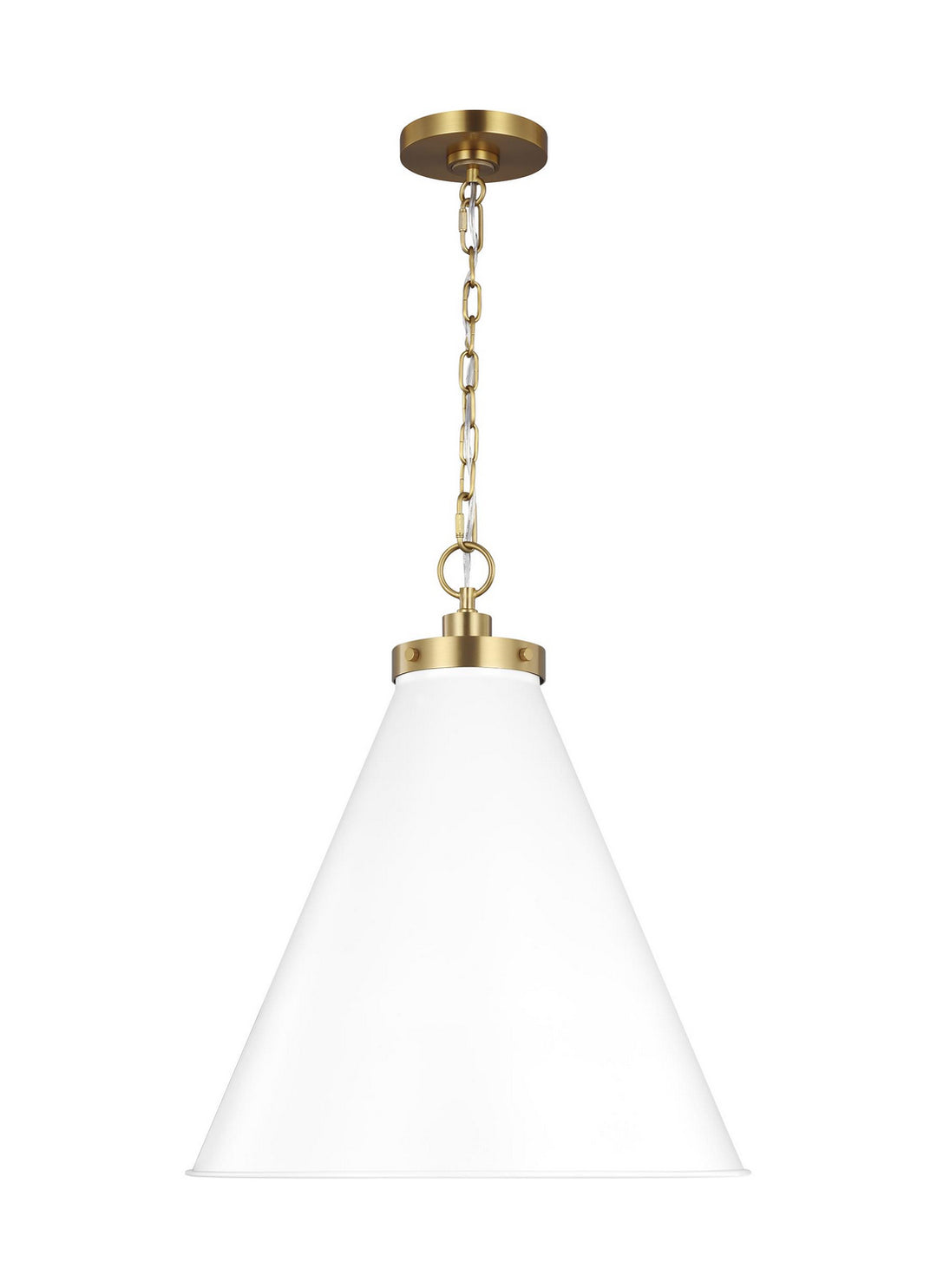 Visual Comfort Studio Wellfleet CP1281MWTBBS Pendant Light - Matte White and Burnished Brass