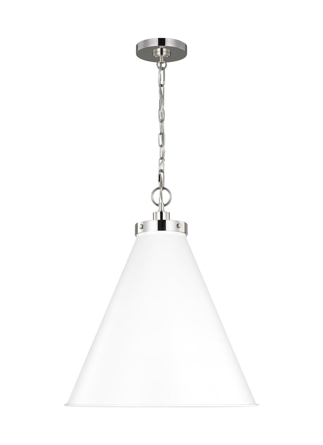 Visual Comfort Studio Wellfleet CP1281MWTPN Pendant Light - Matte White and Polished Nickel