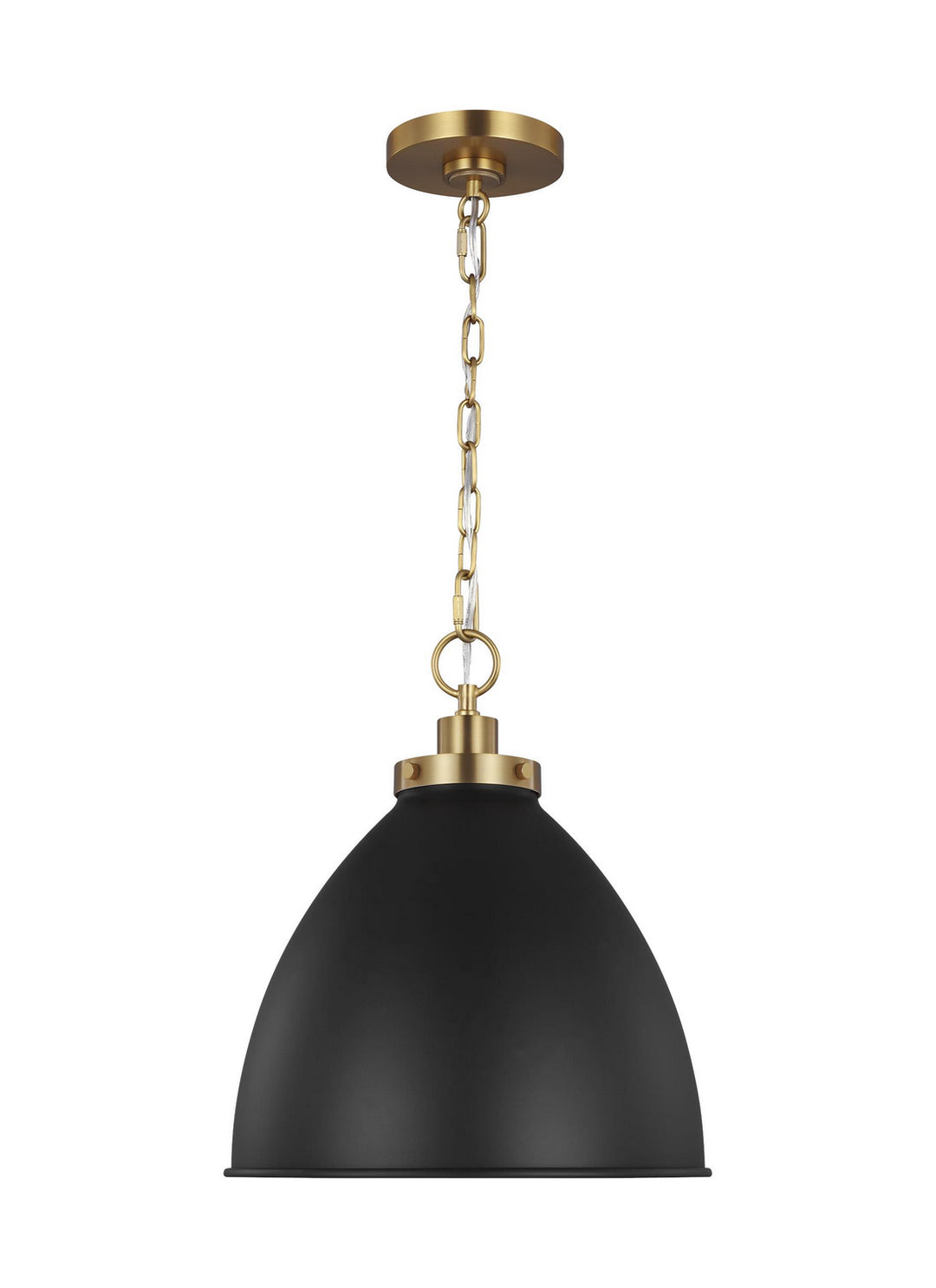 Visual Comfort Studio Wellfleet CP1291MBKBBS Pendant Light - Midnight Black and Burnished Brass
