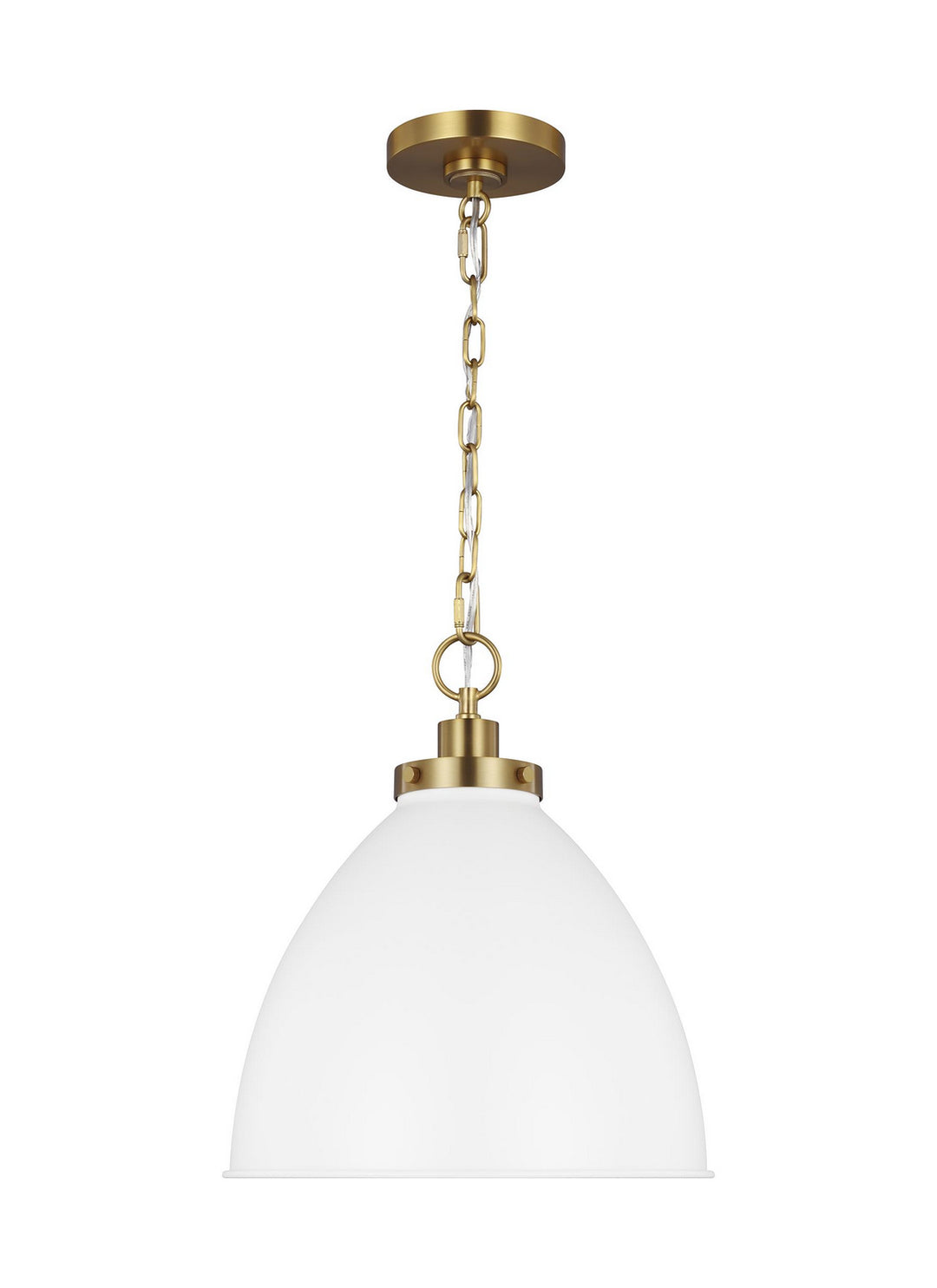 Visual Comfort Studio Wellfleet CP1291MWTBBS Pendant Light - Matte White and Burnished Brass