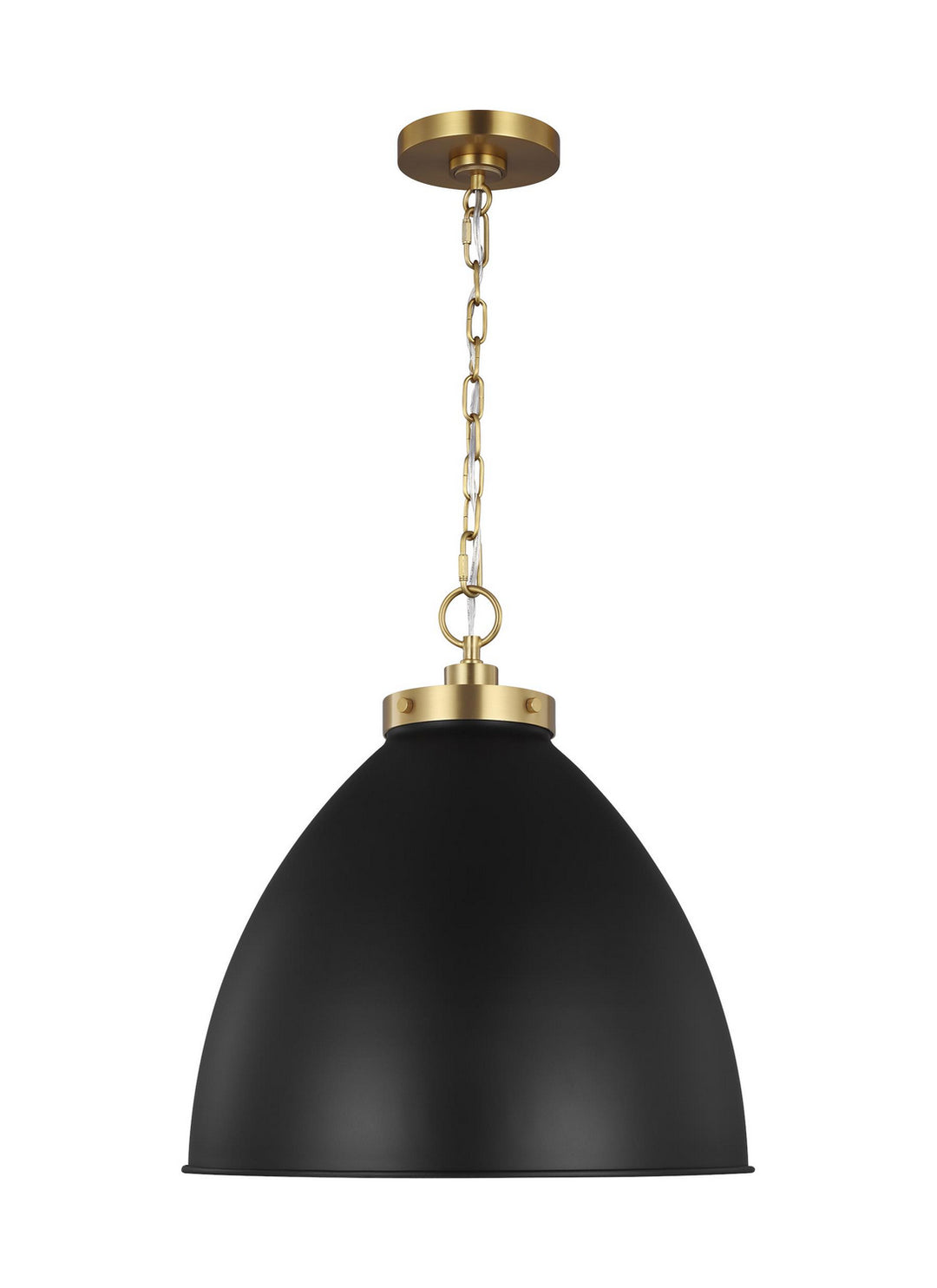 Visual Comfort Studio Wellfleet CP1301MBKBBS Pendant Light - Midnight Black and Burnished Brass