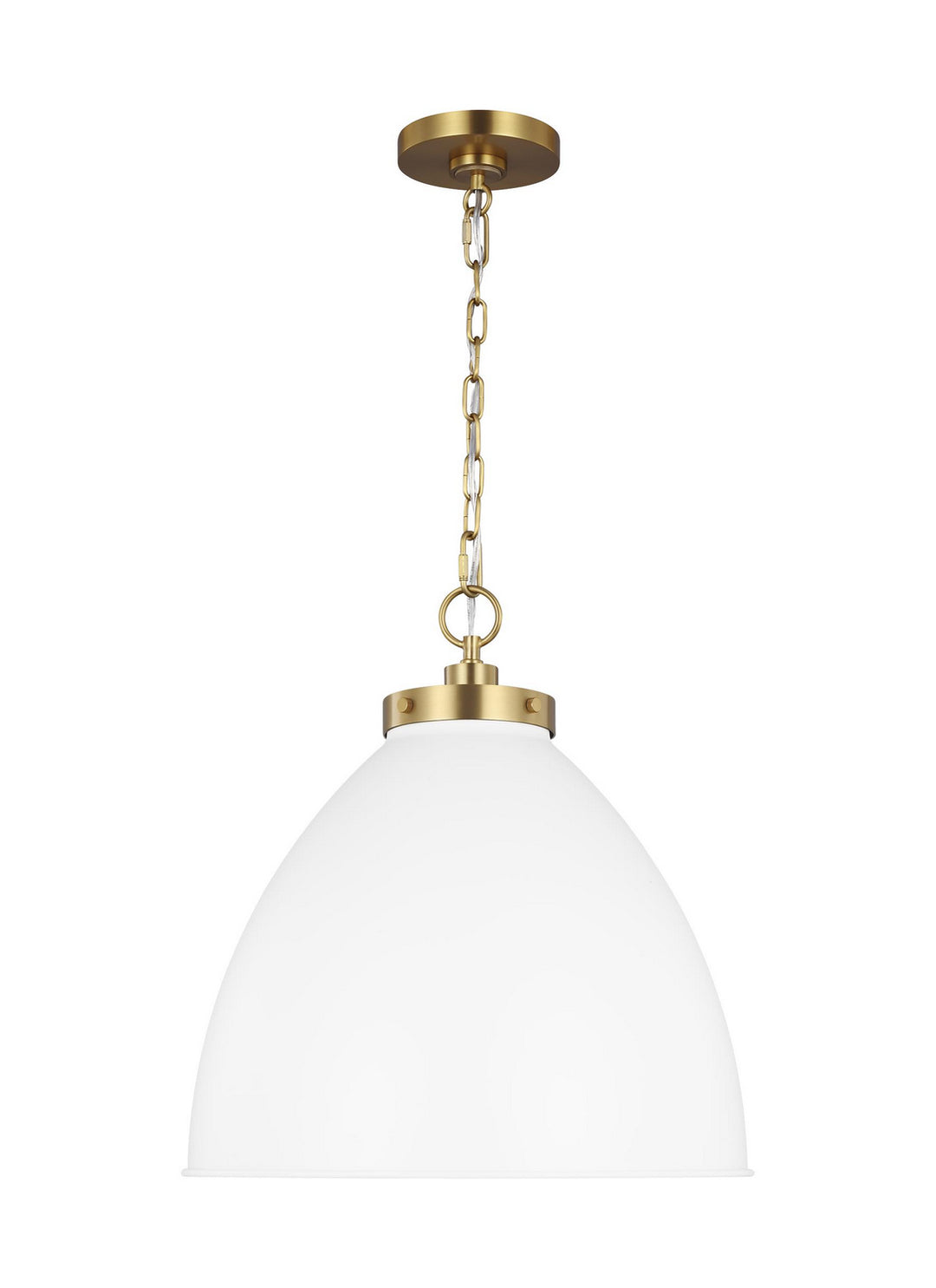 Visual Comfort Studio Wellfleet CP1301MWTBBS Pendant Light - Matte White and Burnished Brass