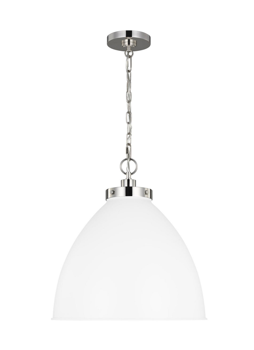 Visual Comfort Studio Wellfleet CP1301MWTPN Pendant Light - Matte White and Polished Nickel