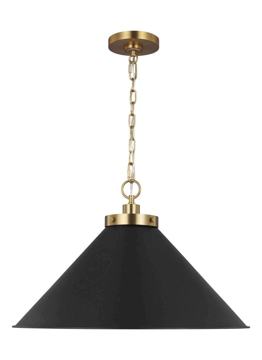Visual Comfort Studio Wellfleet CP1311MBKBBS Pendant Light - Midnight Black and Burnished Brass