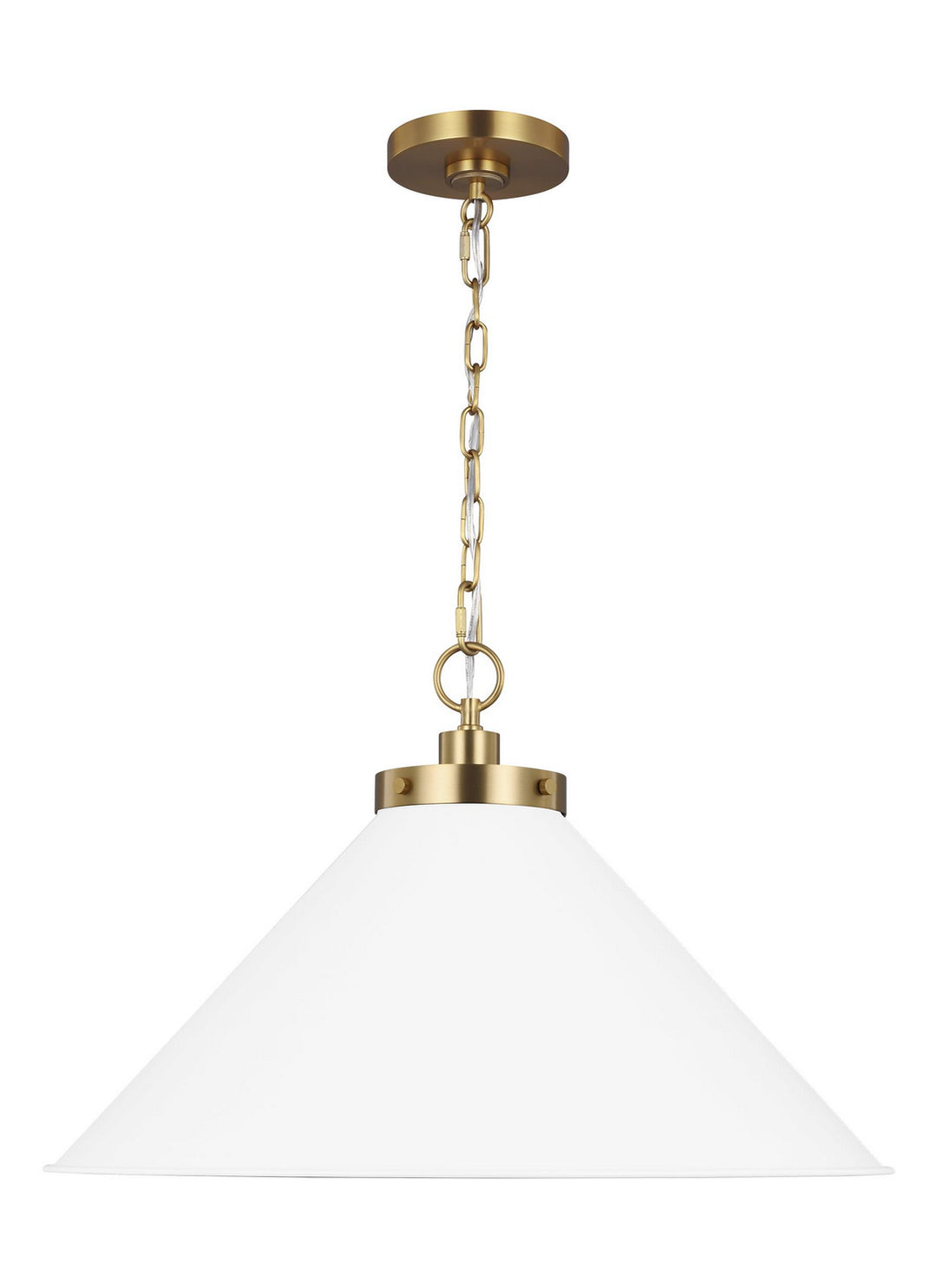 Visual Comfort Studio Wellfleet CP1311MWTBBS Pendant Light - Matte White and Burnished Brass